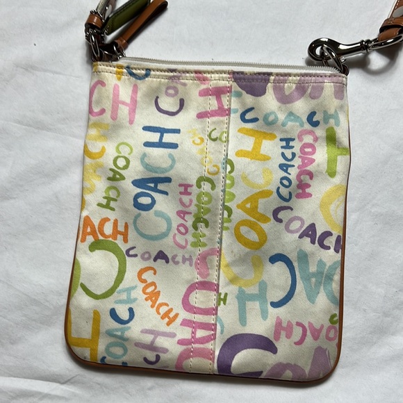 Coach multi color crossbody bag with long adjustable strap good used - Picture 5 of 10